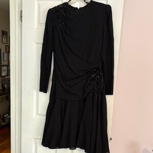 Source Unknown Black Dress with Beaded Accents